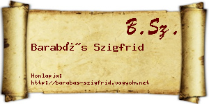 Barabás Szigfrid névjegykártya